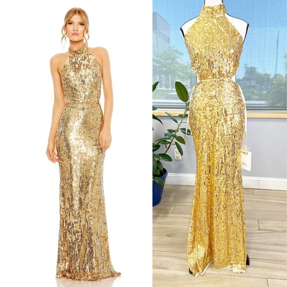 Mac Duggal Dresses & Skirts - OPEN BACK HIGH NECK SEQUIN GOWN Style 93976 Size 0